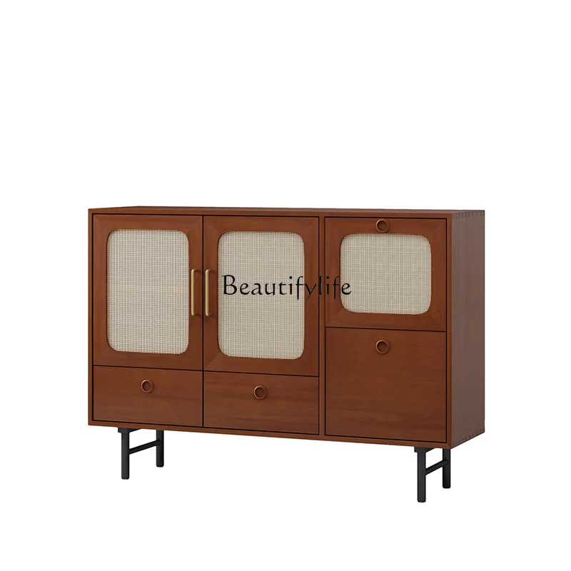 Nordic solid wood dining side tea cabinet living room rattan medieval entrance storage cabinet
Nordic solid wood dining side tea cabinet living room rattan medieval entrance storage cabinet