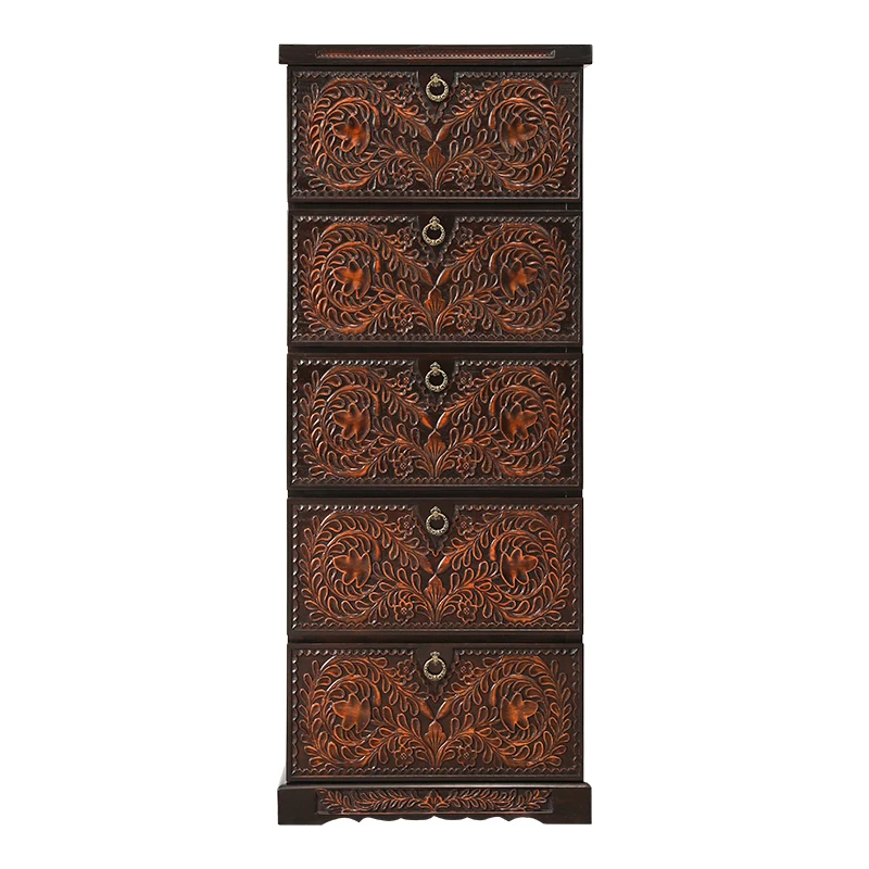 Solid wood carving flower retro drawer chest of drawers, living room locker, furniture cabinet
Solid wood carving flower retro drawer chest of drawers, living room locker, furniture cabinet