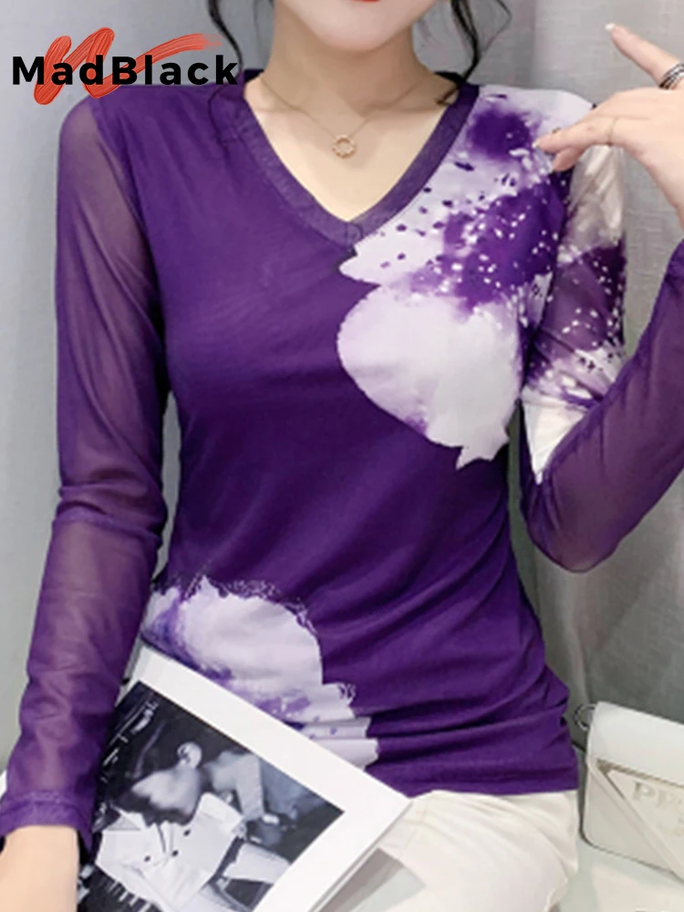 MadBlack 2022 Autumn New Mesh T-shirt Positioning Printing Fashion V-neck Long-Sleeved Tees Women's Trendy Tops T29301X
MadBlack 2022 Autumn New Mesh T-shirt Positioning Printing Fashion V-neck Long-Sleeved Tees Women's Trendy Tops T29301X