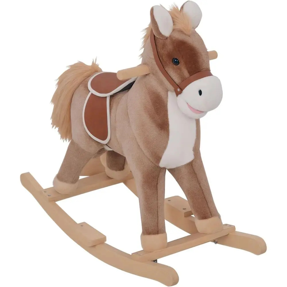 Children's Wooden Rocking Horse with Plush Body, Suitable for Ages 3+, Brown
Children's Wooden Rocking Horse with Plush Body, Suitable for Ages 3+, Brown