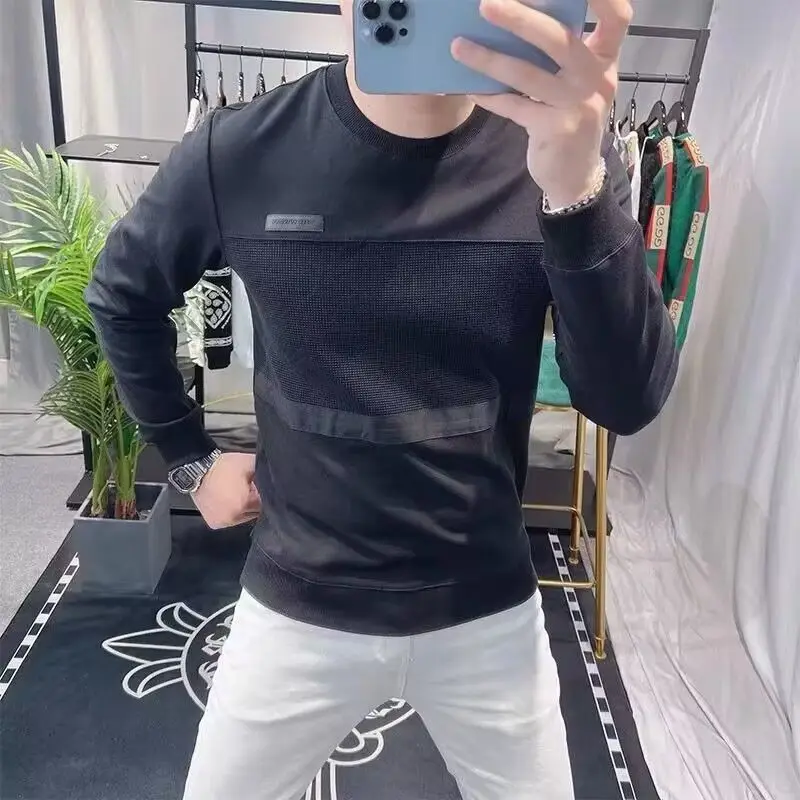 Spring Autumn New Patchwork Casual All-match T Shirts Men's Long Sleeve Solid Color Trend Hoodie Fashion Harajuku Men Clothing
Spring Autumn New Patchwork Casual All-match T Shirts Men's Long Sleeve Solid Color Trend Hoodie Fashion Harajuku Men Clothing
