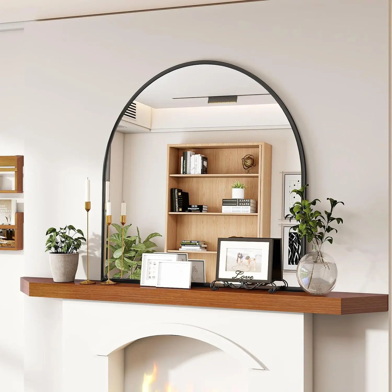 31x32 Inch Arch Wall Mirror, Modern Black Metal Frame for Bathroom Bedroom Living Room, Hanging or Leaning
31x32 Inch Arch Wall Mirror, Modern Black Metal Frame for Bathroom Bedroom Living Room, Hanging or Leaning
