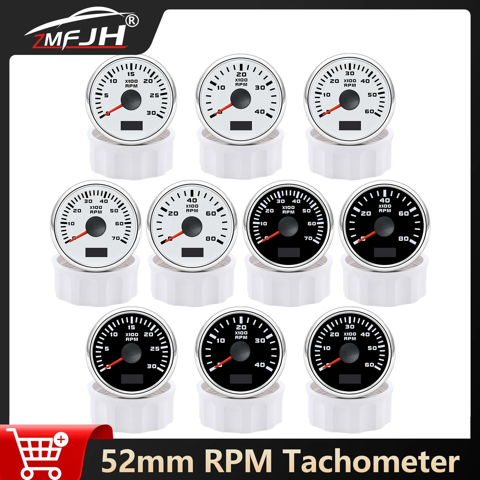 52mm RPM Tachometer 3000-8000RPM With LCD Hourmeter With Red Backlight For Marine Boat Car Tacho Mete Indicator 12V 24V
52mm RPM Tachometer 3000-8000RPM With LCD Hourmeter With Red Backlight For Marine Boat Car Tacho Mete Indicator 12V 24V