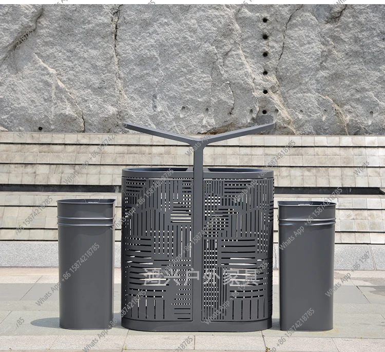 Customized outdoor square shopping mall stainless steel trash can hotel commercial street wrought iron trash can
Customized outdoor square shopping mall stainless steel trash can hotel commercial street wrought iron trash can