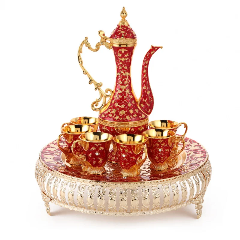 Vintage Metal Alloy Wine Cup Set Wedding Gift Wine Pot Holiday Home Decor Coffee Tea Glass Cup Set Luxury
Vintage Metal Alloy Wine Cup Set Wedding Gift Wine Pot Holiday Home Decor Coffee Tea Glass Cup Set Luxury