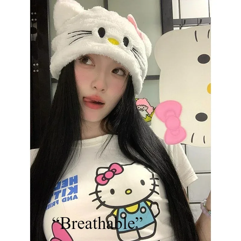 Облегающий топ Sanrio с короткими рукавами, женская тонкая футболка из чистого хлопка, милая и крутая дышащая повседневная одежда с героями мультфильмов
Облегающий топ Sanrio с короткими рукавами, женская тонкая футболка из чистого хлопка, милая и крутая дышащая повседневная одежда с героями мультфильмов
