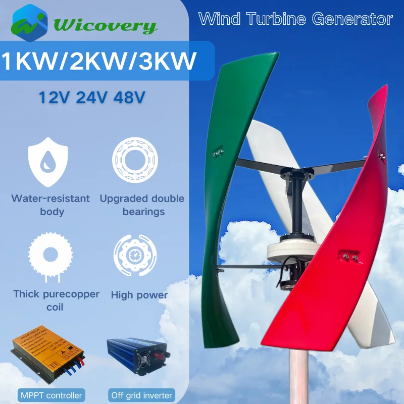 Free Energy 3KW Vertical Axis Maglev Wind Turbine High Voltage Generator 1000w 24V 48V With Charge Controller Household Windmill
Free Energy 3KW Vertical Axis Maglev Wind Turbine High Voltage Generator 1000w 24V 48V With Charge Controller Household Windmill