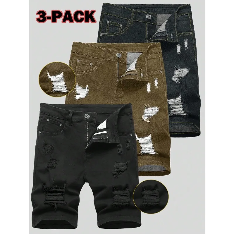 2026 Men 3-Pack Men's Street Style Ripped Slim-Fit Denim Shorts, Perfect For Summer.
2026 Men 3-Pack Men's Street Style Ripped Slim-Fit Denim Shorts, Perfect For Summer.