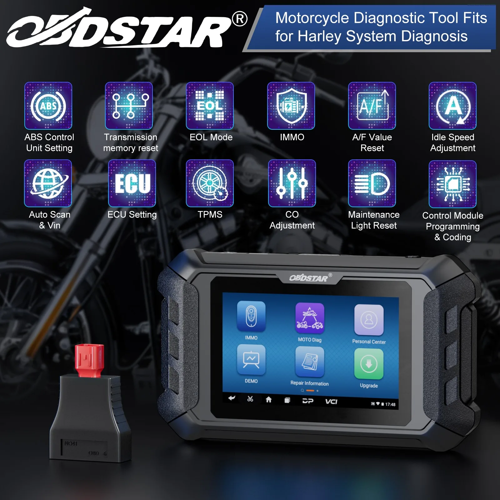 OBDSTAR iScan для мотоциклов Harley/Didson, диагностический инструмент и программатор ключей, поддержка программирования ключей до 2022/2023 года
OBDSTAR iScan для мотоциклов Harley/Didson, диагностический инструмент и программатор ключей, поддержка программирования ключей до 2022/2023 года