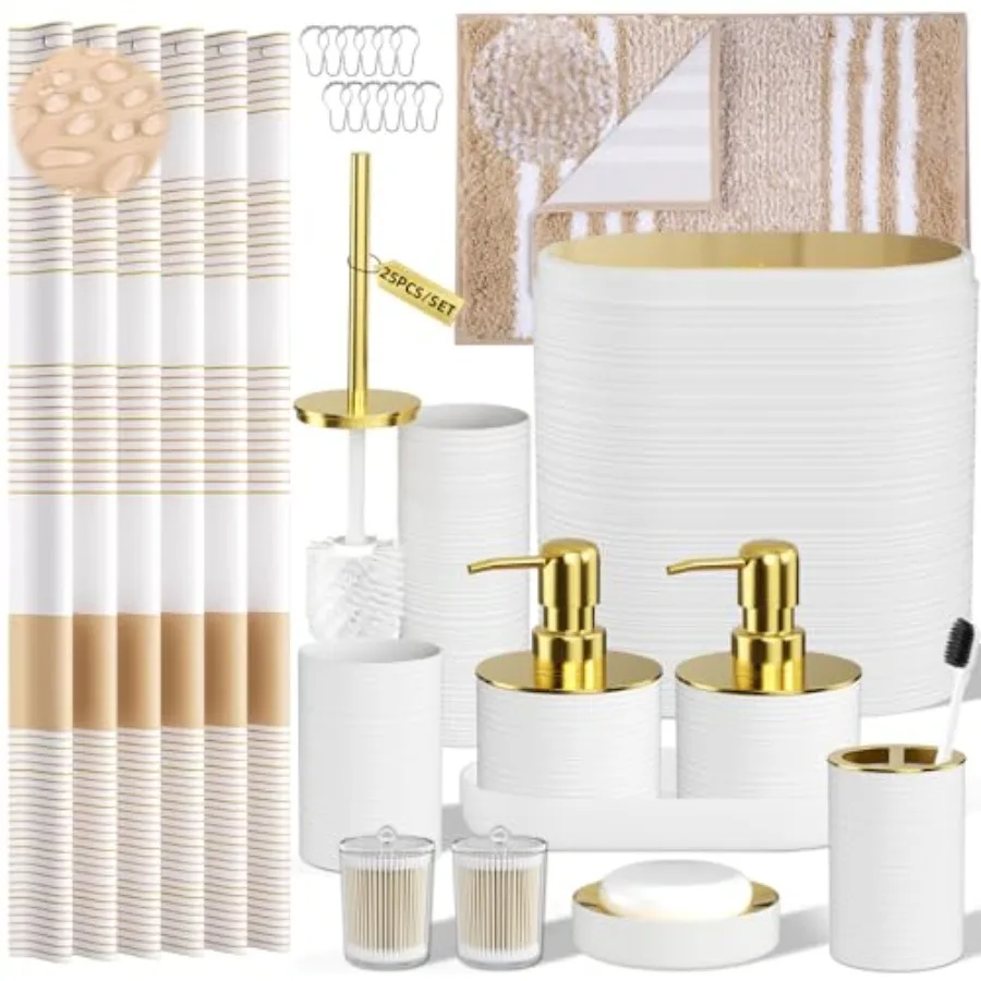 atroom t - atroom ts wit Sower Curtain and Rugs 25PC atroom Accory t Wite atroom Accories t wit Tras Can Soap Dispenrs
atroom t - atroom ts wit Sower Curtain and Rugs 25PC atroom Accory t Wite atroom Accories t wit Tras Can Soap Dispenrs