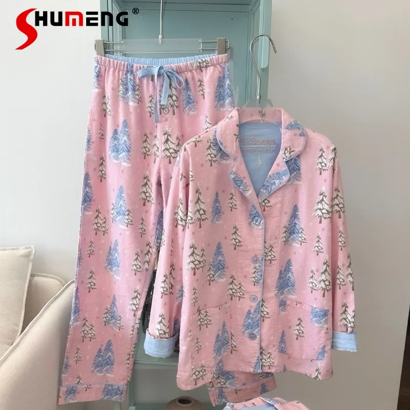 Роскошный пижамный комплект с принтом для женщин, осенне-зимняя повседневная домашняя одежда с начесом, женская верхняя одежда в японском стиле, костюмы для сна
Роскошный пижамный комплект с принтом для женщин, осенне-зимняя повседневная домашняя одежда с начесом, женская верхняя одежда в японском стиле, костюмы для сна