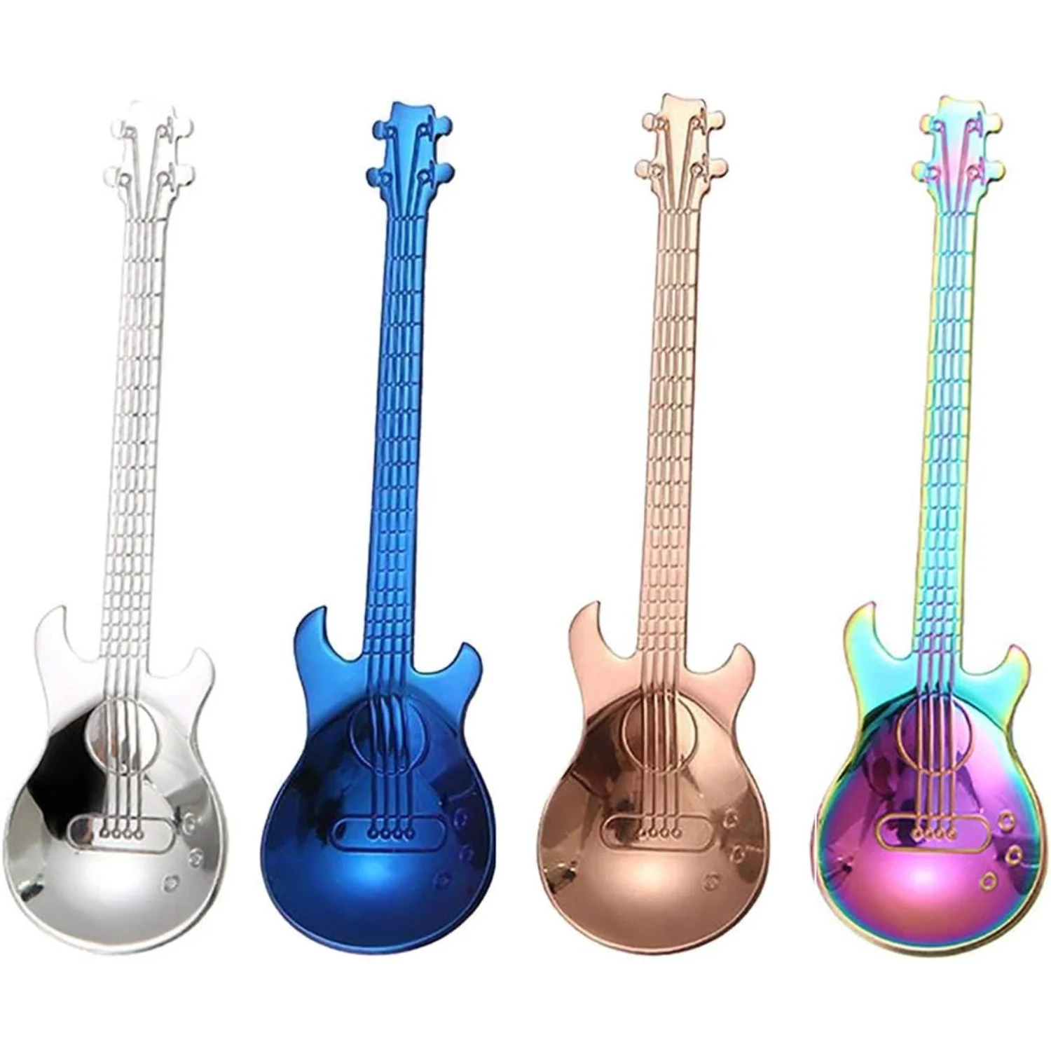 4Pcs Guitar Spoon Set, Stainless Steel Musical Demitasse Spoon for Coffee Tea Ice Cream, Dishwasher Safe
4Pcs Guitar Spoon Set, Stainless Steel Musical Demitasse Spoon for Coffee Tea Ice Cream, Dishwasher Safe