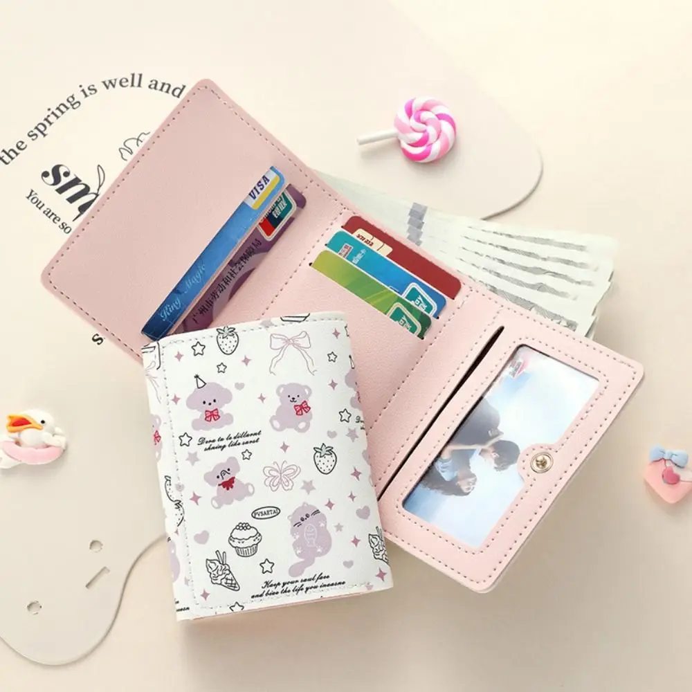 Portable Cartoon Bear Short Wallet Cat Pattern Multiple Card Slot Girls Coin Purse PU Leather Card Holder Three-Fold Wallet
Portable Cartoon Bear Short Wallet Cat Pattern Multiple Card Slot Girls Coin Purse PU Leather Card Holder Three-Fold Wallet
