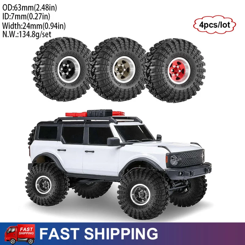 4PCS 1.0 Inch Metal Beadlock Tires and Wheels for 1/18 1/24 RC Crawler Traxxas TRX4M Axial SCX24 AX24 FCX24 Upgrade Parts
4PCS 1.0 Inch Metal Beadlock Tires and Wheels for 1/18 1/24 RC Crawler Traxxas TRX4M Axial SCX24 AX24 FCX24 Upgrade Parts