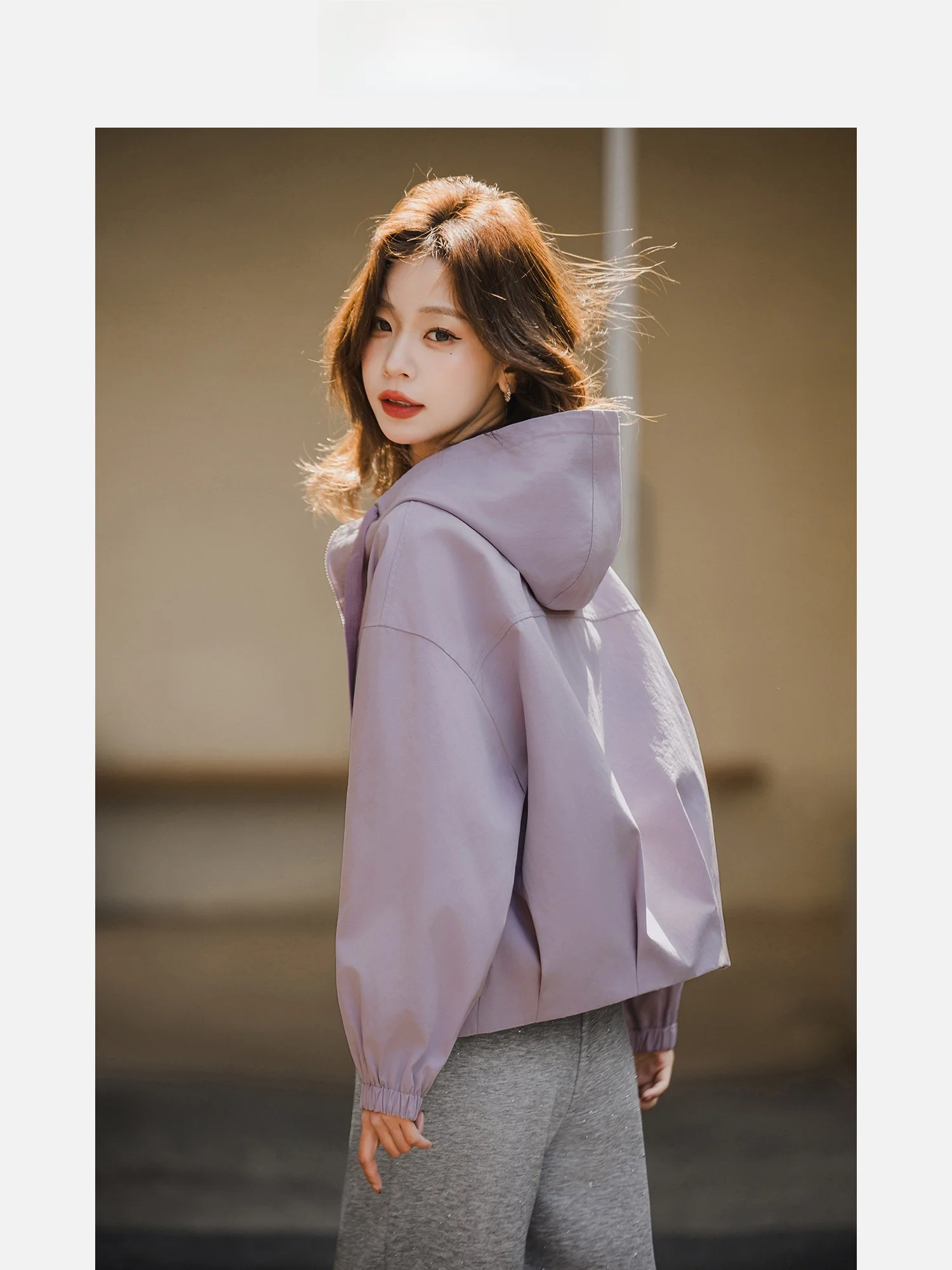 Spring Wild Field Hooded Jacket Women's Loose Fit Short Sleeve Long Zipper Purple Outerwear Casual Style Commute Fashion
Spring Wild Field Hooded Jacket Women's Loose Fit Short Sleeve Long Zipper Purple Outerwear Casual Style Commute Fashion
