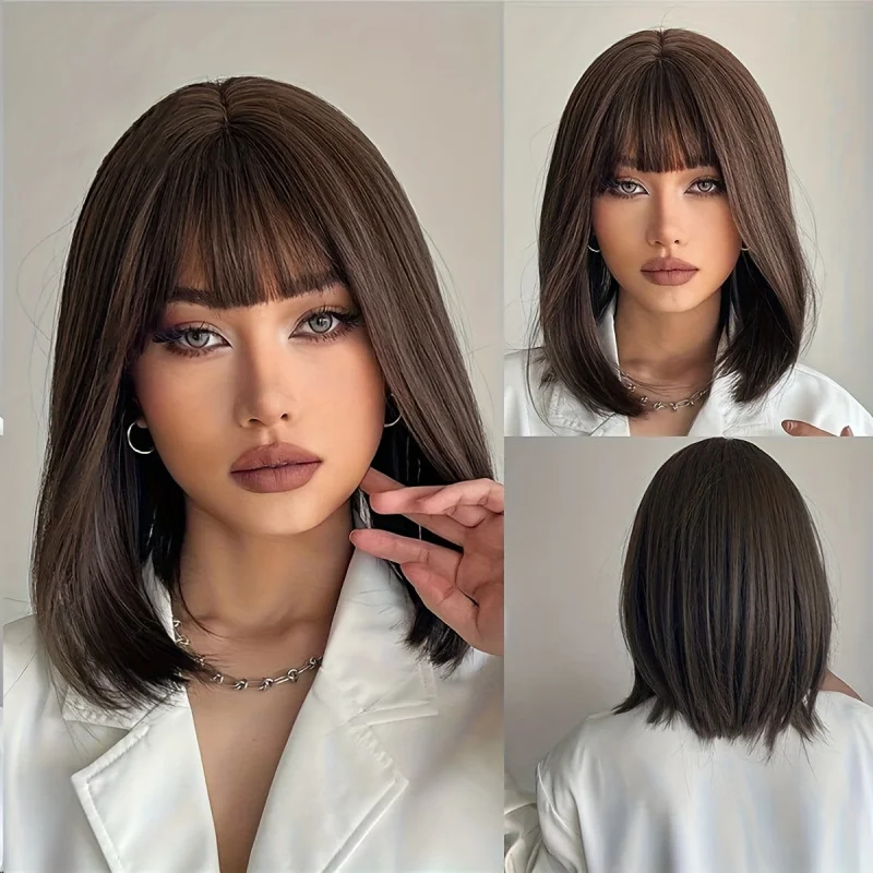 Элегантный короткий парик-боб коричневого цвета для женщин — синтетические волосы высокой плотности с сетчатой основой, удобный и универсальный для работы/вечеринок
Элегантный короткий парик-боб коричневого цвета для женщин — синтетические волосы высокой плотности с сетчатой основой, удобный и универсальный для работы/вечеринок