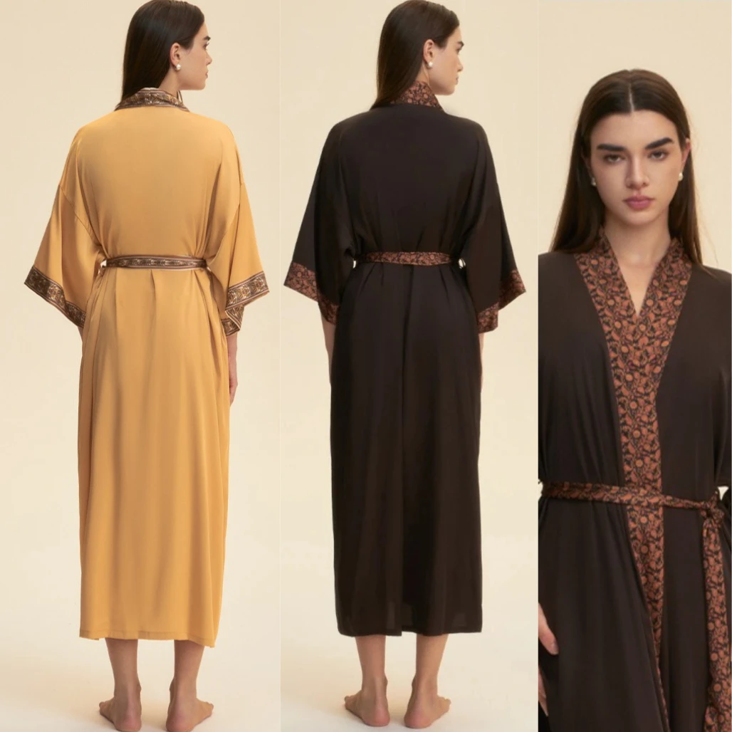 Robe Women Rayon Satin Sleepwear Lingerie V-Neck Bathrobe Gown Spring Summer V-Neck Kimono Nightwear Loungewear
Robe Women Rayon Satin Sleepwear Lingerie V-Neck Bathrobe Gown Spring Summer V-Neck Kimono Nightwear Loungewear