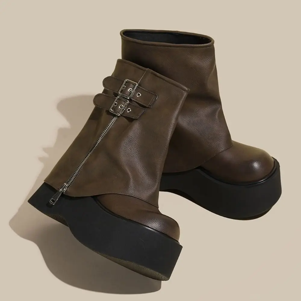 Fashion New Design Women Biker Boots Belt Buckle Platform Women's Knee High Booties Casual Y2K Punk Mid Pipe Booties Ladies
Fashion New Design Women Biker Boots Belt Buckle Platform Women's Knee High Booties Casual Y2K Punk Mid Pipe Booties Ladies