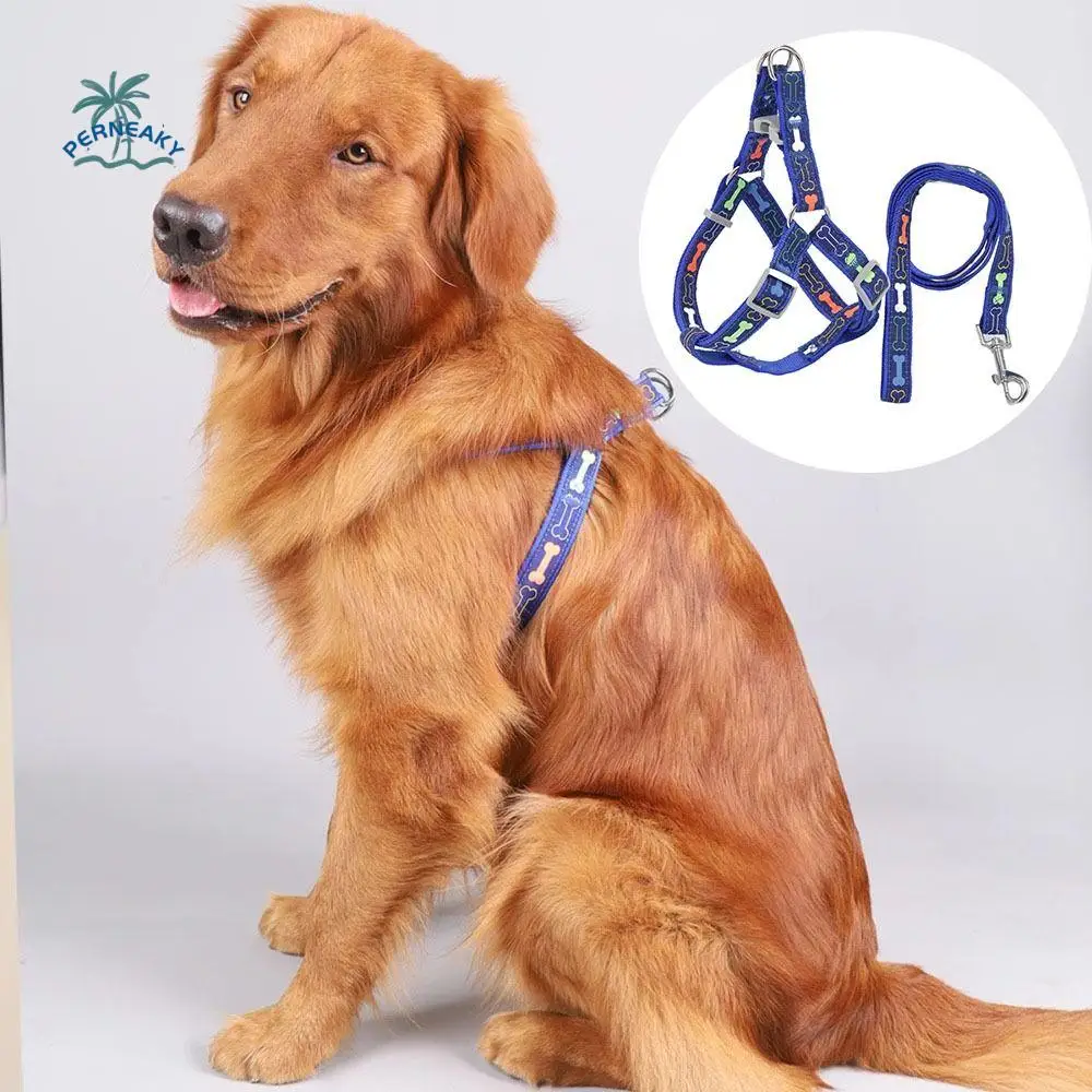 Adjustable Colorful Bone Dog Harness Vest Anti-breakaway Wear-resistant Pet Collar Harness Leash Polyester with Rope
Adjustable Colorful Bone Dog Harness Vest Anti-breakaway Wear-resistant Pet Collar Harness Leash Polyester with Rope