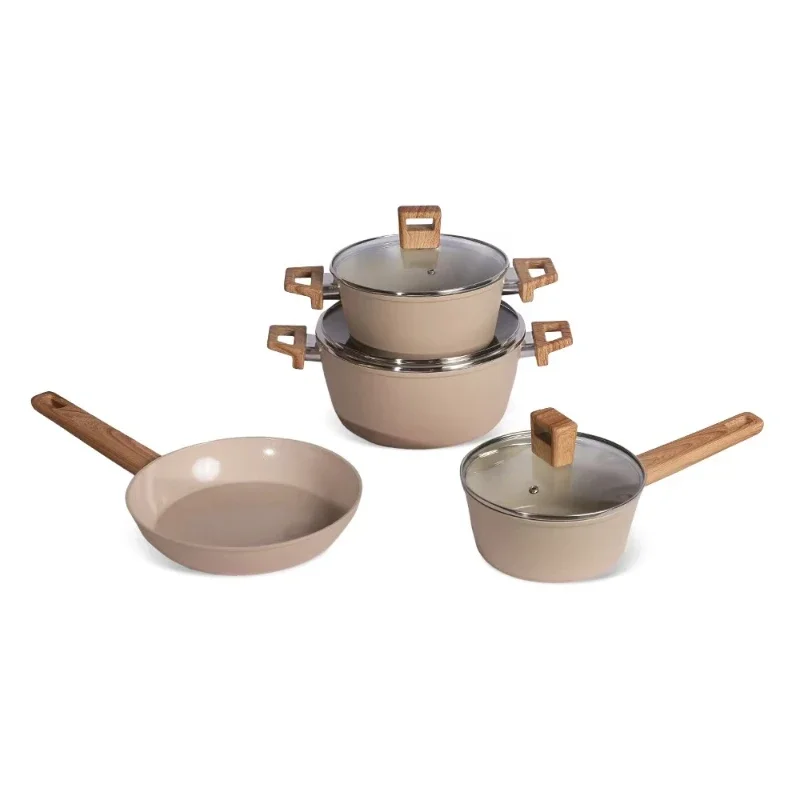 Kitchen cookware set Induction durable non-stick ceramic coating with glass lid logo frying pan
Kitchen cookware set Induction durable non-stick ceramic coating with glass lid logo frying pan