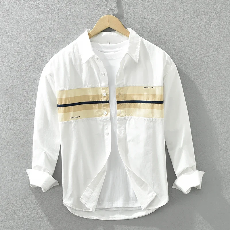 2024 Spring New Casual Patchwork Shirt for Men Cotton Long Sleeve Fashion Clothing White Oversize Mens Shirts
2024 Spring New Casual Patchwork Shirt for Men Cotton Long Sleeve Fashion Clothing White Oversize Mens Shirts