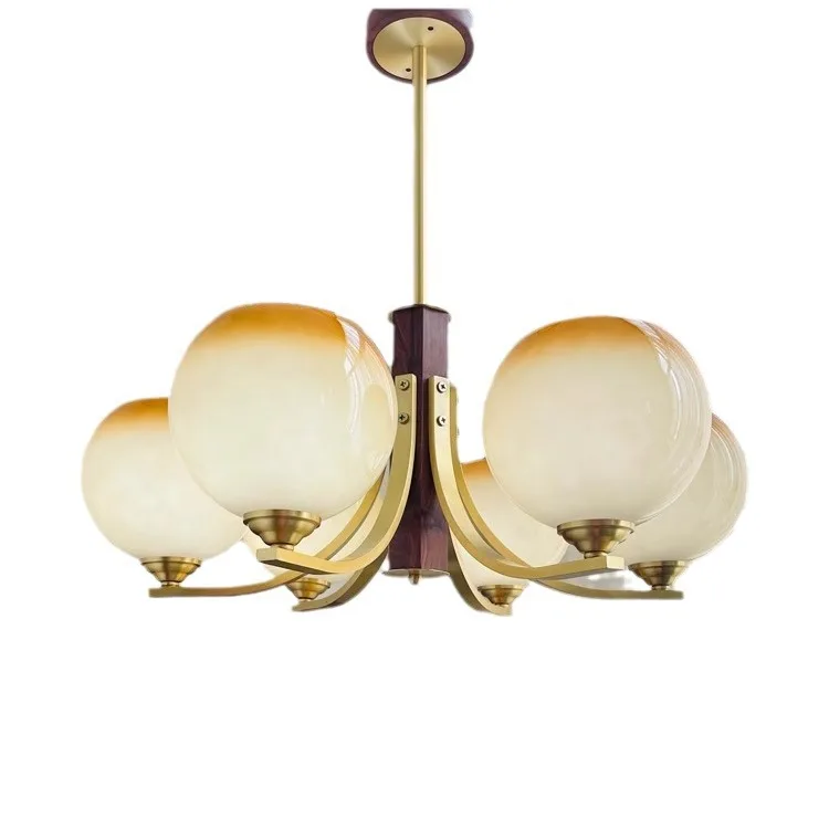 French retro living room chandelier, all copper walnut caramel color
French retro living room chandelier, all copper walnut caramel color