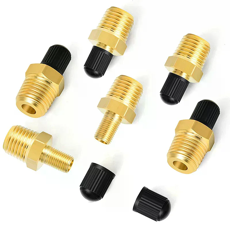 2Pcs Brass Air Inflator Adapter W/Valve Stem Inside 1/4" NPT (M) To Standard Schrader Valve (M) Tire Inflator Connector
2Pcs Brass Air Inflator Adapter W/Valve Stem Inside 1/4" NPT (M) To Standard Schrader Valve (M) Tire Inflator Connector