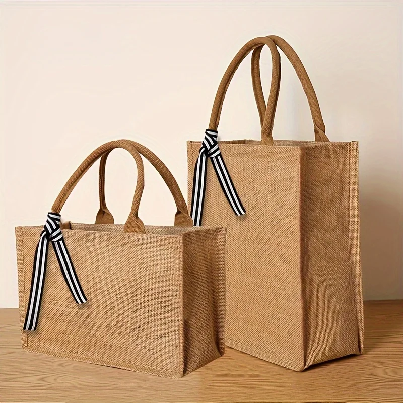 Jute handbag gift bag fashion versatile handheld large-capacity shopping bags out travel bag Tote bag men and women universal
Jute handbag gift bag fashion versatile handheld large-capacity shopping bags out travel bag Tote bag men and women universal