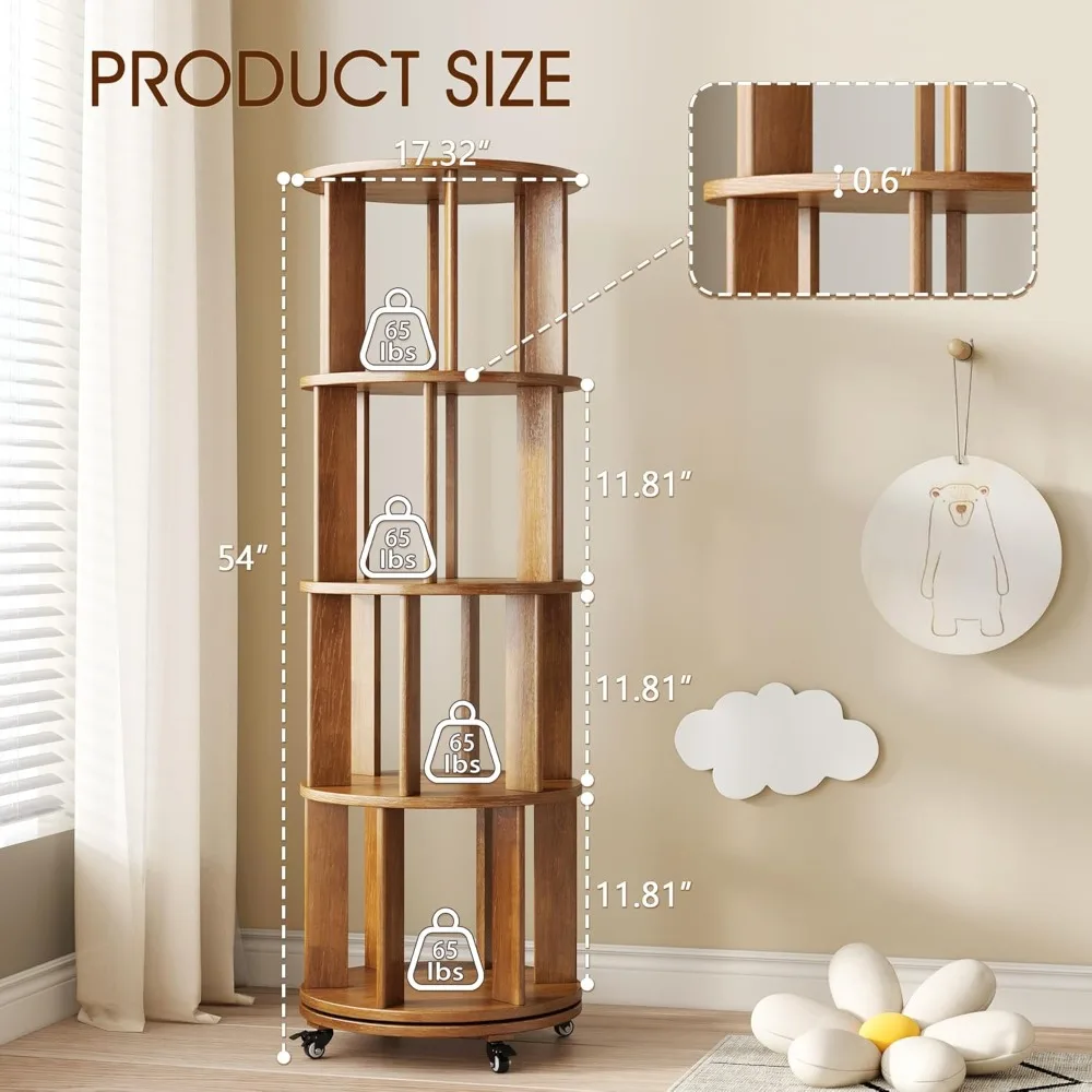 4 Tier Rotating Bookshelf Tower Spinning Bookshelf with Swivel Wheels Book Shelf Rotating Storage Tower for Kids Adult Narrow Wa
4 Tier Rotating Bookshelf Tower Spinning Bookshelf with Swivel Wheels Book Shelf Rotating Storage Tower for Kids Adult Narrow Wa