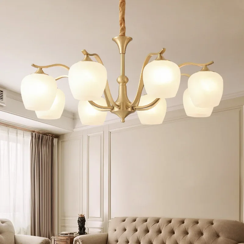 Living room chandelier American luxury retro bedroom main modern simple all copper master bedroom atmosphere French lighting
Living room chandelier American luxury retro bedroom main modern simple all copper master bedroom atmosphere French lighting