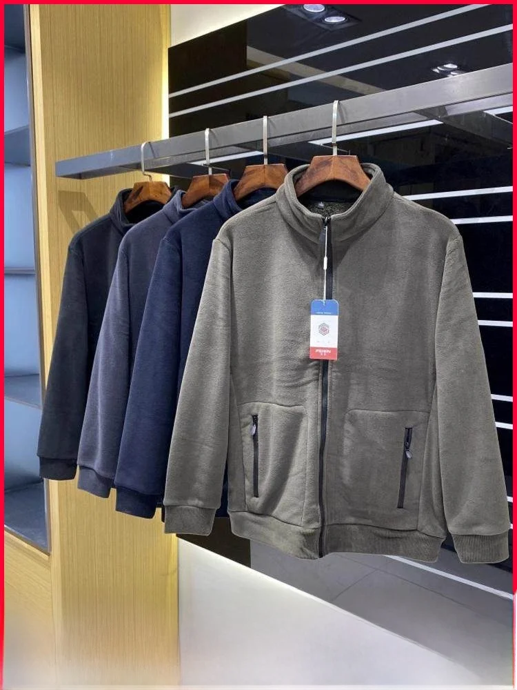 Thiened Fce Orlon Stand Collar Jaet Men's Outdoor Casual Warmth plus Size Polyester Fiber Long Sve Zipper Closure Coat
Thiened Fce Orlon Stand Collar Jaet Men's Outdoor Casual Warmth plus Size Polyester Fiber Long Sve Zipper Closure Coat