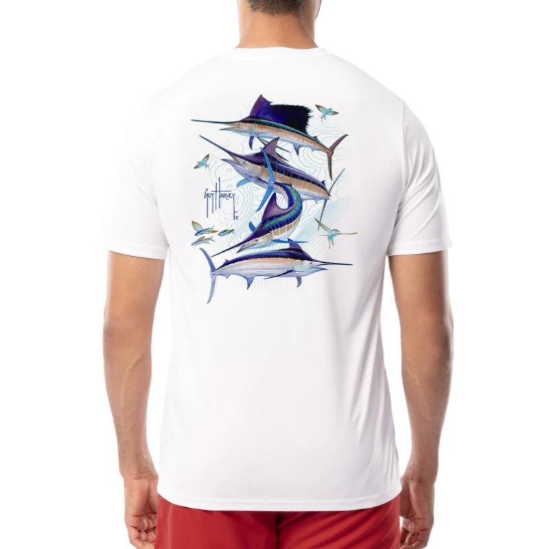 Летняя футболка Guy Harvey с короткими рукавами Ocean Fish, спортивная футболка из чистого хлопка с круглым вырезом и короткими рукавами, свободная, удобная и дышащая
Летняя футболка Guy Harvey с короткими рукавами Ocean Fish, спортивная футболка из чистого хлопка с круглым вырезом и короткими рукавами, свободная, удобная и дышащая
