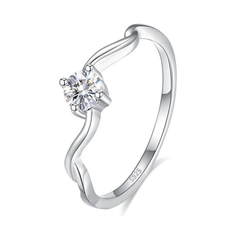 925 Silver Wedding Ring Moissanite Ring for Women Wave Line Shape Simple Design Fine Jewelry GRA Certificate
925 Silver Wedding Ring Moissanite Ring for Women Wave Line Shape Simple Design Fine Jewelry GRA Certificate