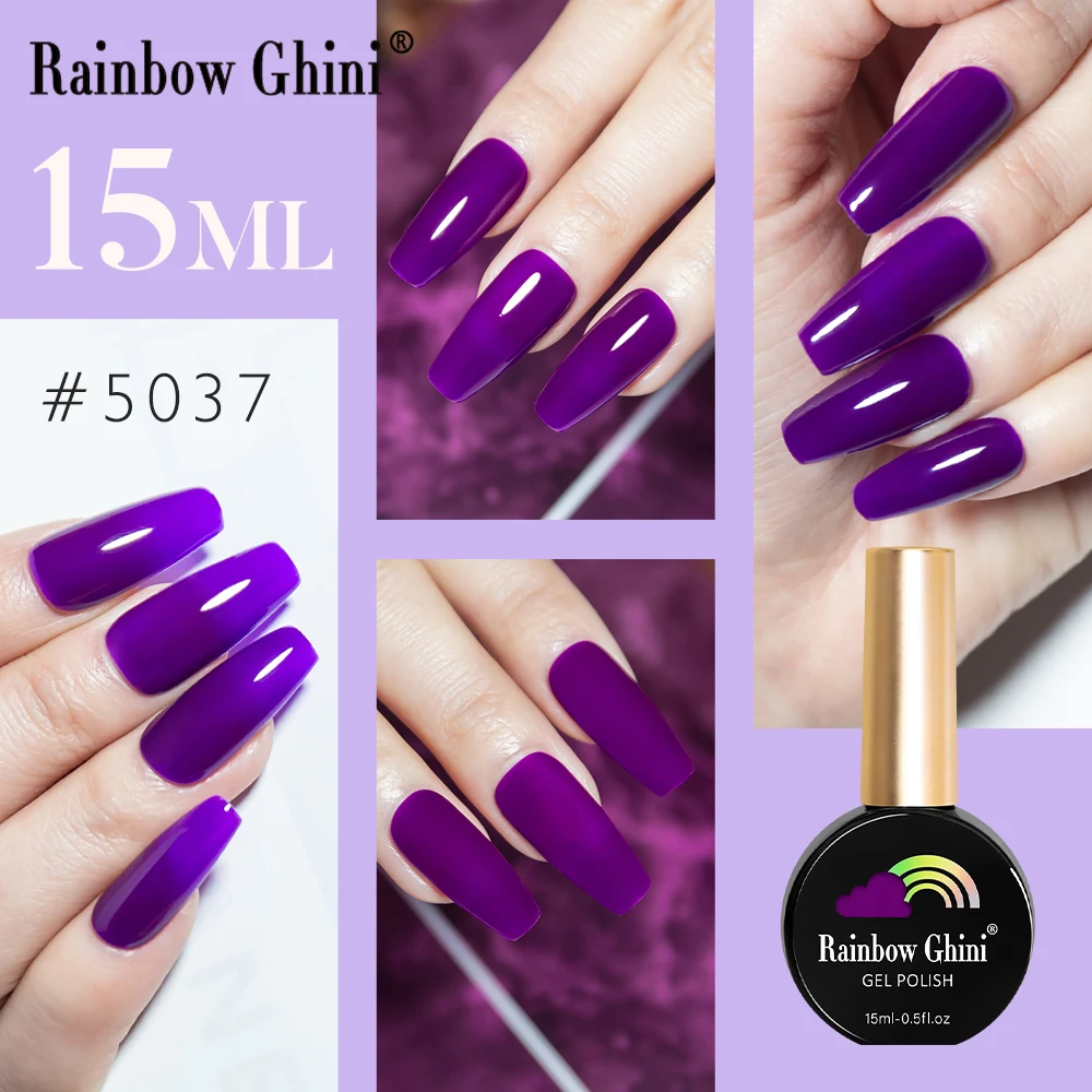 Rainbow Ghini 15ml Purple Series Gel Nail Polish SemiPermanent Nude Glitter UV LED Nail Glue Supplies for Professional Varnishes
Rainbow Ghini 15ml Purple Series Gel Nail Polish SemiPermanent Nude Glitter UV LED Nail Glue Supplies for Professional Varnishes