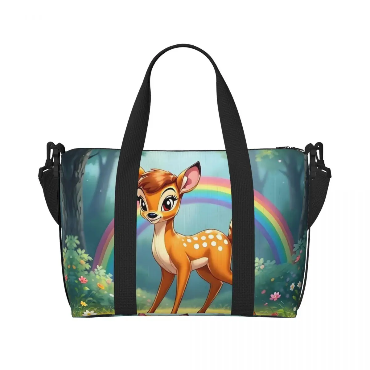 Custom Bambi Beach Tote Bag for Women Kawaii Cartoon Anime Big Compartment Gym Beach Travel Bags
Custom Bambi Beach Tote Bag for Women Kawaii Cartoon Anime Big Compartment Gym Beach Travel Bags