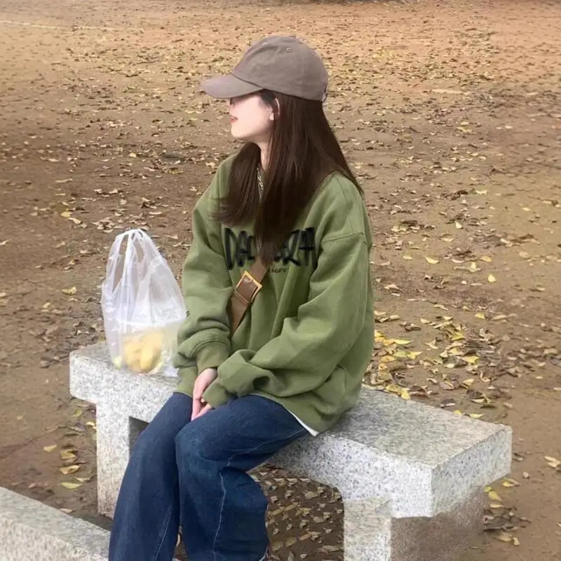 Пуловер с круглым вырезом для девочек, тонкая толстовка, женская куртка ранней осени, новые студенческие топы с длинными рукавами, модные милые американские винтажные топы
Пуловер с круглым вырезом для девочек, тонкая толстовка, женская куртка ранней осени, новые студенческие топы с длинными рукавами, модные милые американские винтажные топы