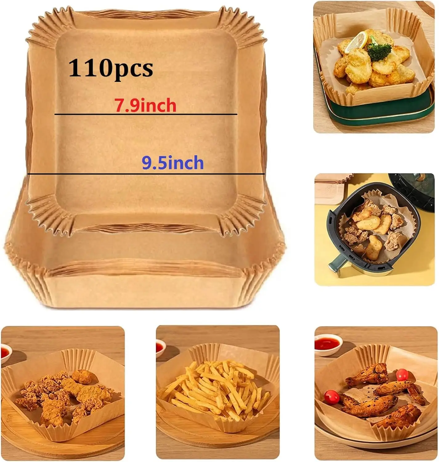 Square Disposable Paper Liners for Air Fryer Baking Roasting Microwave 9 5 Inch
Square Disposable Paper Liners for Air Fryer Baking Roasting Microwave 9 5 Inch