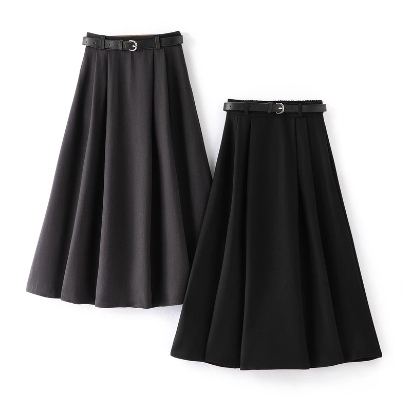 Autumn Winter Vintage Pure Color Women's Umbrella Skirts with Belted 2025 New High Waist Office Lady Long A-line Skirts Female
Autumn Winter Vintage Pure Color Women's Umbrella Skirts with Belted 2025 New High Waist Office Lady Long A-line Skirts Female