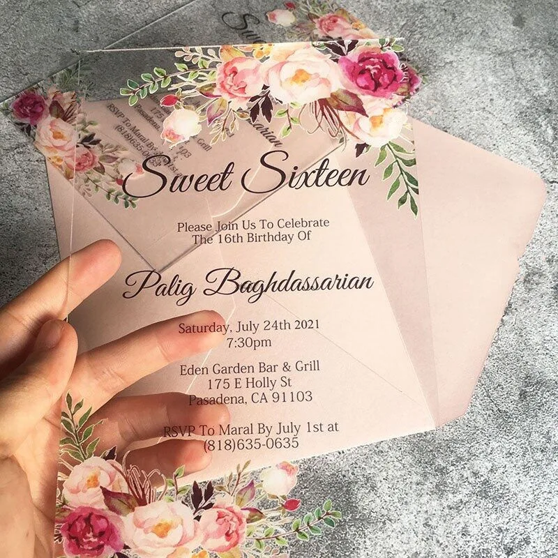 Customized. Transparent Acrylic Invitation Card Wedding Invitation Cards Organic Glass Panel Birthday Banquet Invitatio
Customized. Transparent Acrylic Invitation Card Wedding Invitation Cards Organic Glass Panel Birthday Banquet Invitatio