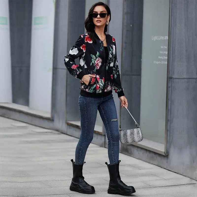 Spring Autumn 2023 Women's Zipper Print Baseball Jacket Outerwear Long Sleeve Regular Fit Straight Body Large Size Clothes
Spring Autumn 2023 Women's Zipper Print Baseball Jacket Outerwear Long Sleeve Regular Fit Straight Body Large Size Clothes
