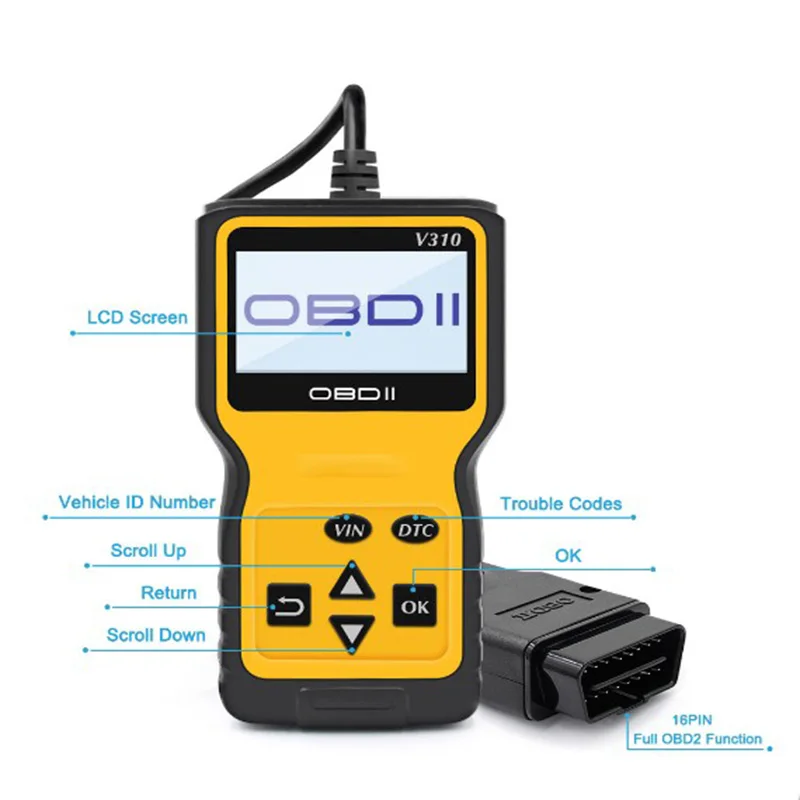 Newest Car Full V310 Mini OBD2/EOBD Diagnostic Tools Automotive Professional Code Reader OBD2 Scanner
Newest Car Full V310 Mini OBD2/EOBD Diagnostic Tools Automotive Professional Code Reader OBD2 Scanner