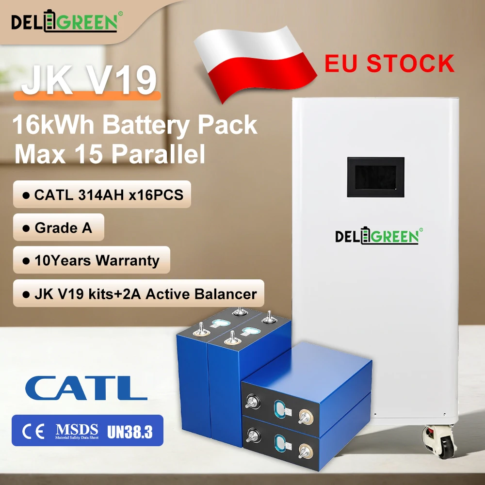 EU Stock CATL314 GradeA 16kWh Lifepo4 Battery JK V19 Kits 2A Active Balancer CAN RS485 DIY Rechargeable Batteries VAT FREE
EU Stock CATL314 GradeA 16kWh Lifepo4 Battery JK V19 Kits 2A Active Balancer CAN RS485 DIY Rechargeable Batteries VAT FREE