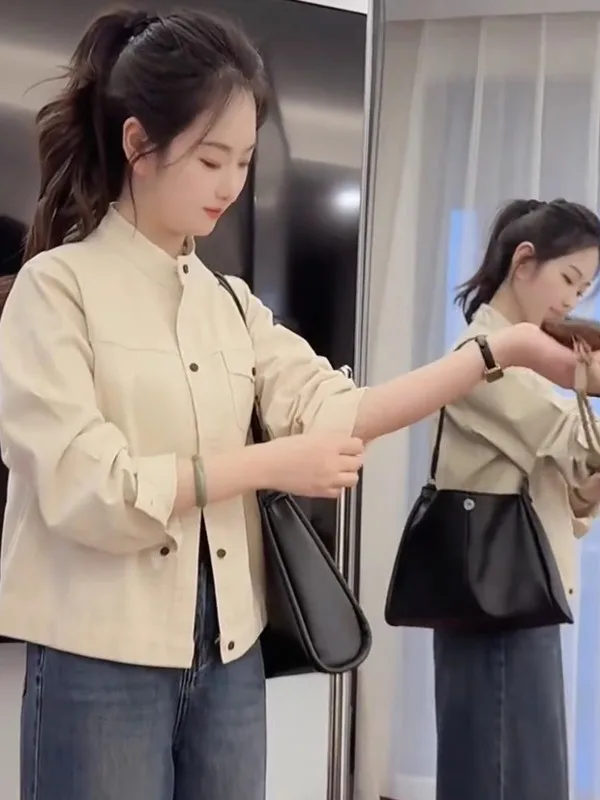 Women's Short Stand Collar Jacket Casual Loose Fit Spring 2026 New Korean Style Top Shirt High-End Feeling Commute Wind
Women's Short Stand Collar Jacket Casual Loose Fit Spring 2026 New Korean Style Top Shirt High-End Feeling Commute Wind