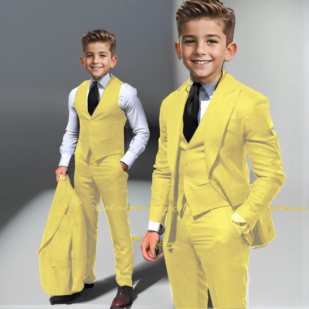 Boy 3-piece Suit (Jacket + Vest + Trousers) Single-button Blazer Formal Business Meeting Wedding Tuxedo Kids
Boy 3-piece Suit (Jacket + Vest + Trousers) Single-button Blazer Formal Business Meeting Wedding Tuxedo Kids