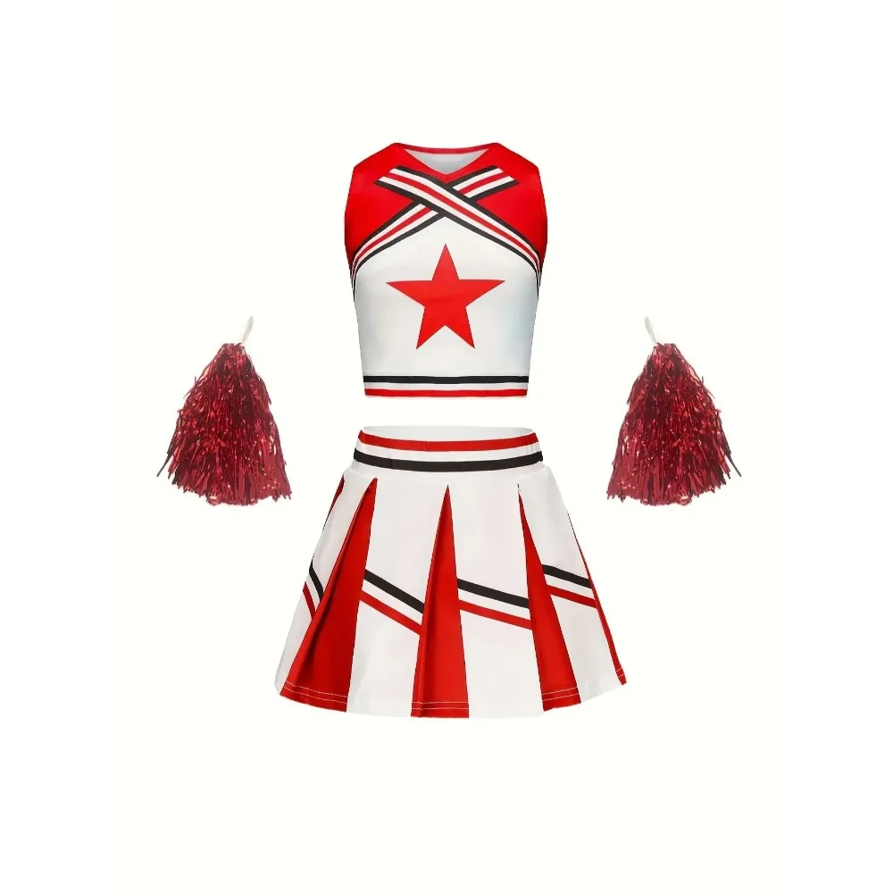 Cheerleader Skirt Suit Girls Kids Star Sports Cute Homecoming Season Performance Costume Multicolor Available Free Pom Poms
Cheerleader Skirt Suit Girls Kids Star Sports Cute Homecoming Season Performance Costume Multicolor Available Free Pom Poms