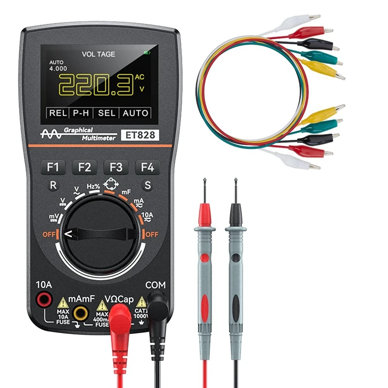 2 in 1 Digital Oscilloscope Multimeter, with 2.5 Msps High Sampling,Current Frequency Resistance Diode Test
2 in 1 Digital Oscilloscope Multimeter, with 2.5 Msps High Sampling,Current Frequency Resistance Diode Test