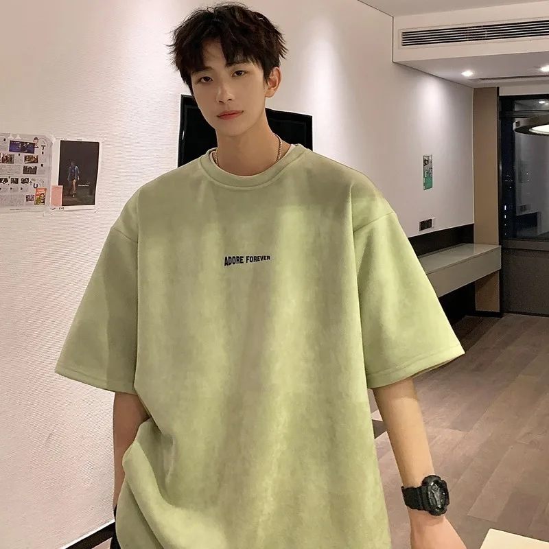 Short Sleeved Men's Summer American High Street Suede T-shirt Top Trendy Brand Heavyweight Loose Half Sleeved T-shirt
Short Sleeved Men's Summer American High Street Suede T-shirt Top Trendy Brand Heavyweight Loose Half Sleeved T-shirt