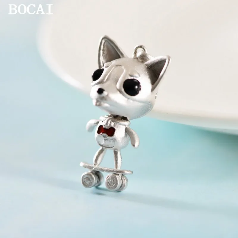 BOCAI New S990 sterling silver, fashionable hollow out cute frosted, small dog pendant, women's gift
BOCAI New S990 sterling silver, fashionable hollow out cute frosted, small dog pendant, women's gift