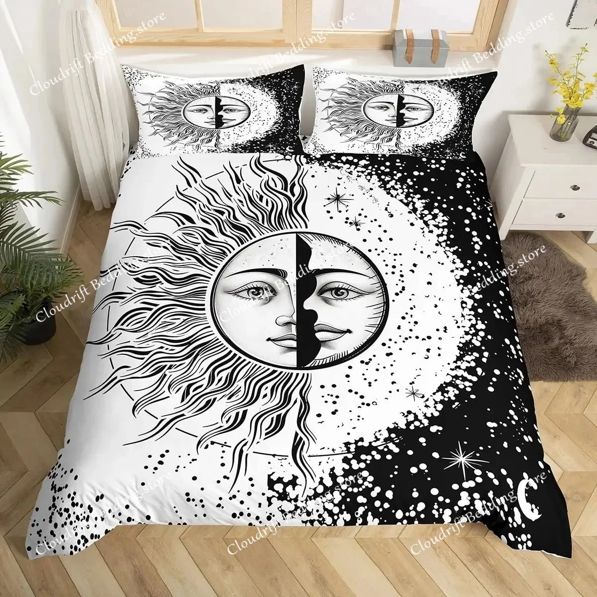 Sun And Moon Duvet Cover Set Boho Bedding Set For Kids Boys Girls Bohemian Style Queen Size Comforter Cover Psychedelic Design
Sun And Moon Duvet Cover Set Boho Bedding Set For Kids Boys Girls Bohemian Style Queen Size Comforter Cover Psychedelic Design