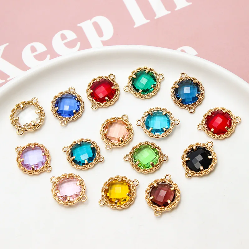 10pcs/ Set Fashion round lace double ring crystal glass connector DIY jewelry making accessories
10pcs/ Set Fashion round lace double ring crystal glass connector DIY jewelry making accessories